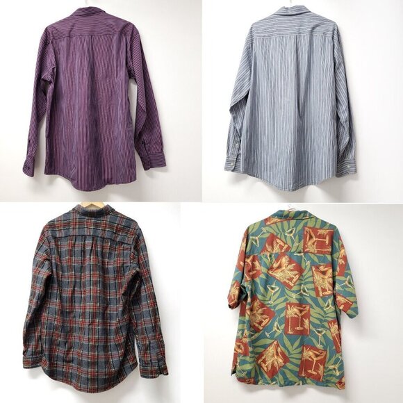 BUNDLE (4) L Mens Long Sleeve Short Sleeve Button Down Shirt - Picture 2 of 14